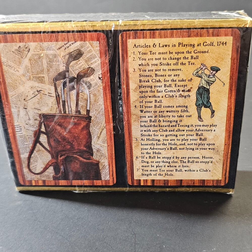Vtg NIB Golf Playing Cards Congress Factory Brand Made in Spain Nostalgi 2 Decks